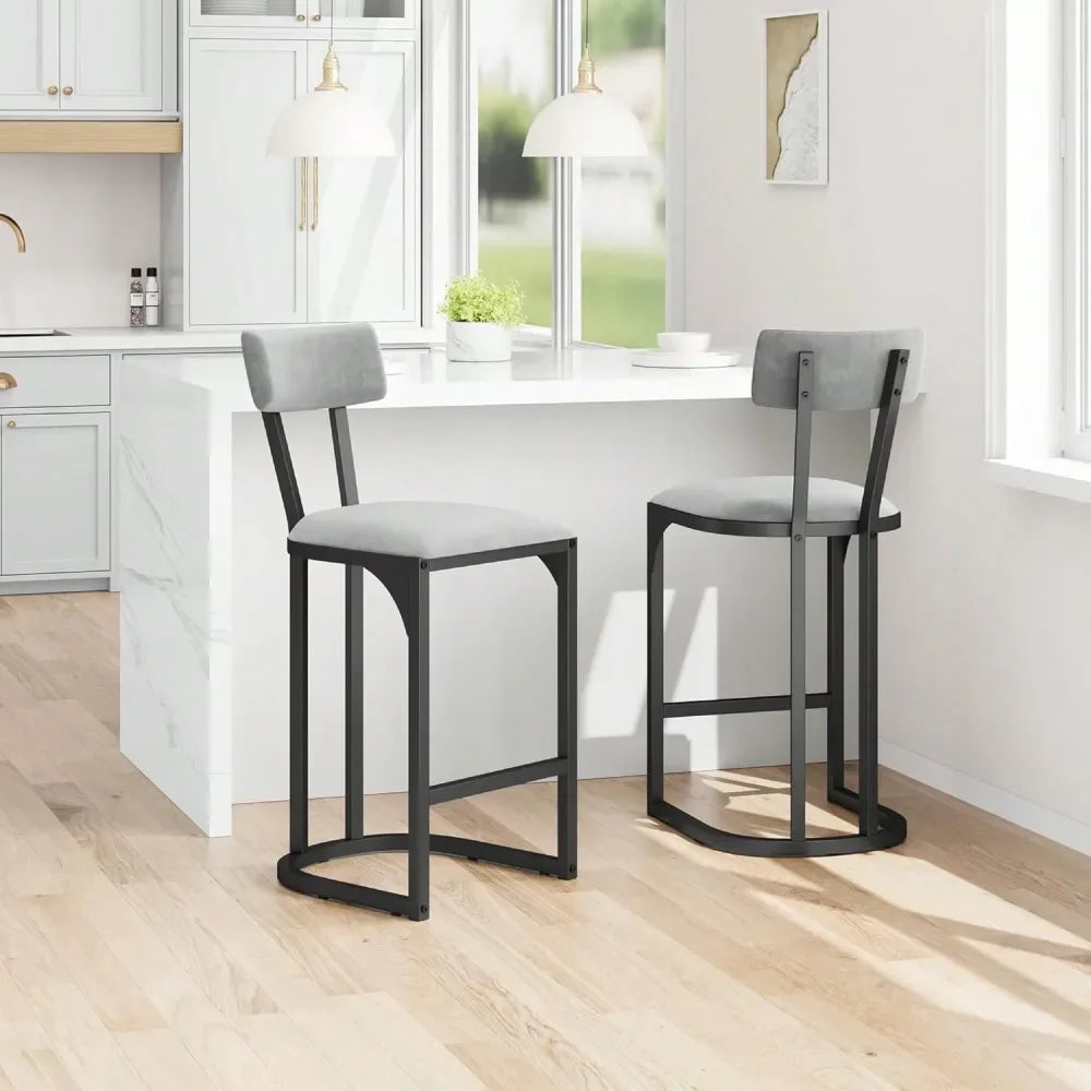 XMSJ Armless Bar Stools Kitchen Pub Chairs Set Of 2