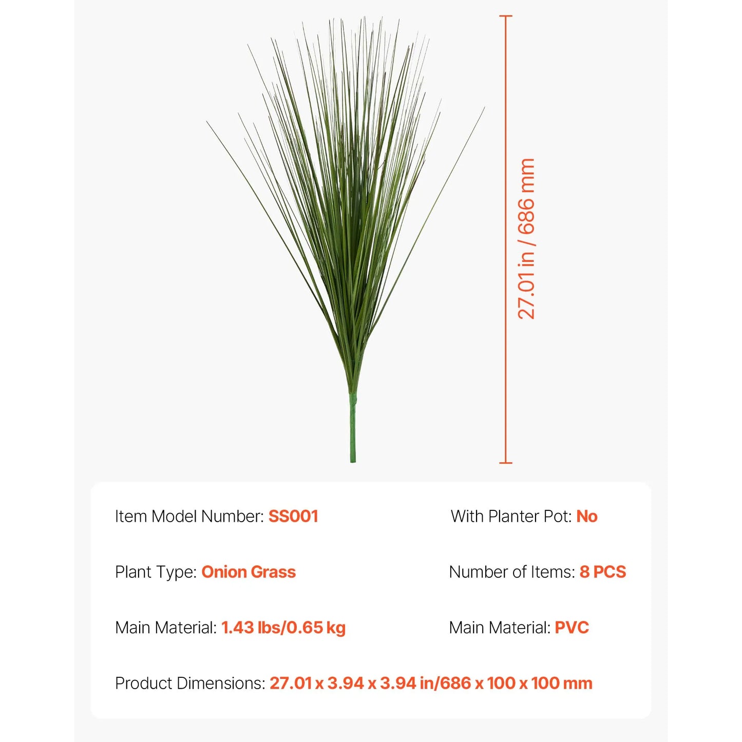 SucceBuy Faux Onion Grass Artificial Plants For Indoor Decor