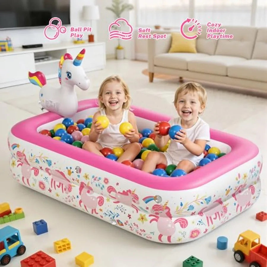 Inflatable Kiddie Pool With Canopy And Sprinkler For Toddlers
