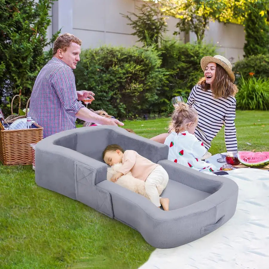 XMSJ 2in1 Travel Bed Toddler Sofa Chair Washable Covers