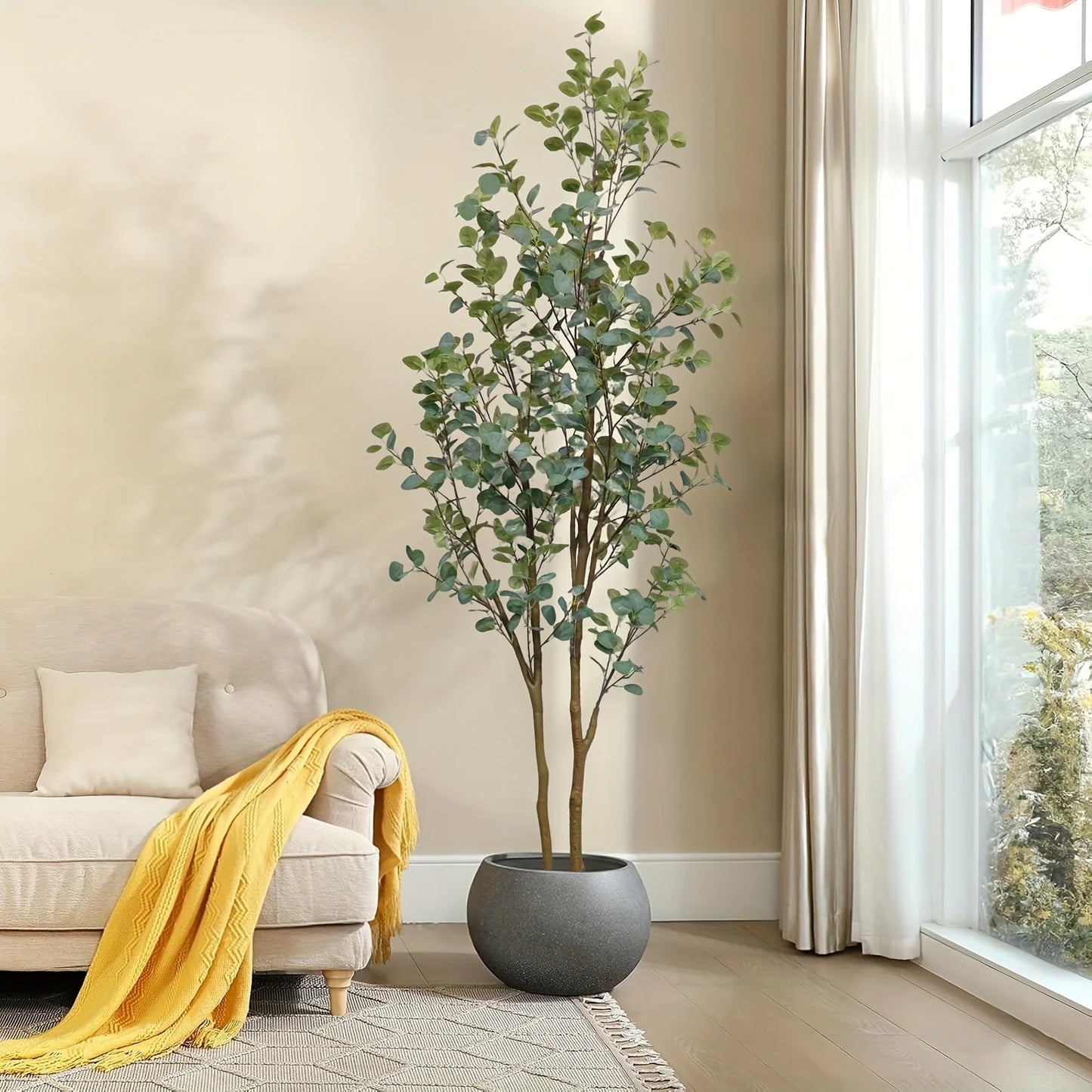 Artificial Eucalyptus Tree With Planter For Indoor Decor