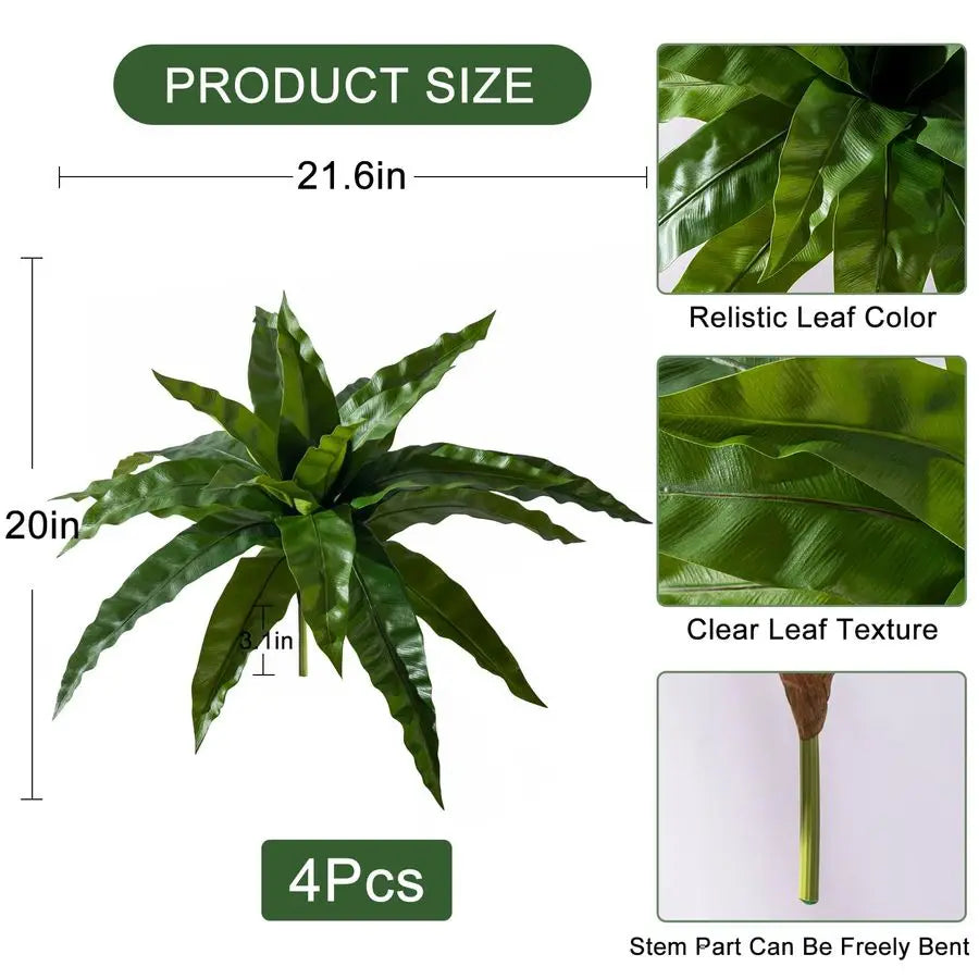 Artificial Bird Nest Fern Branches Decoration For Indoor Home Decor