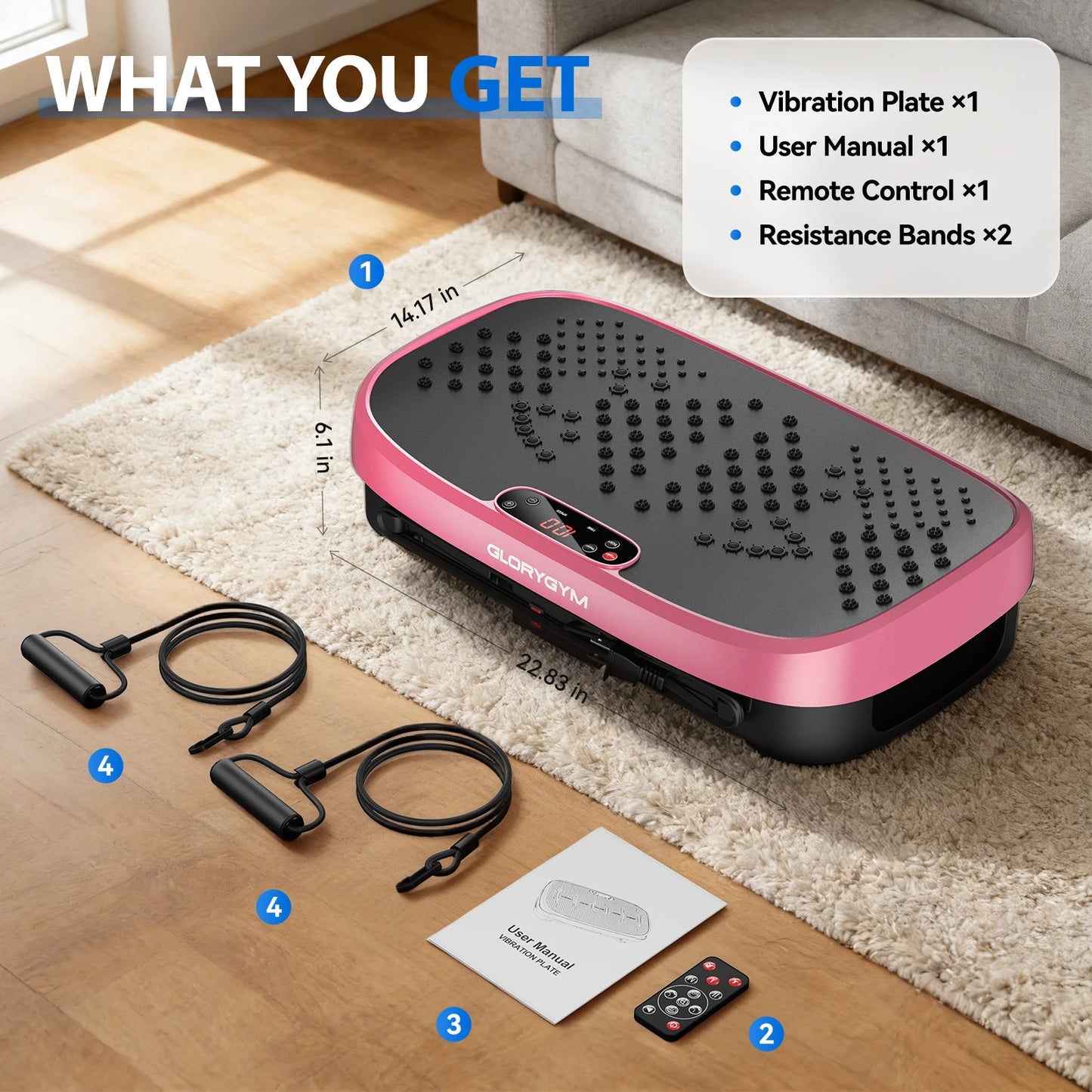 Magnetic Vibration Plate Exercise Machine 330lb Capacity Home Gym 120 Levels