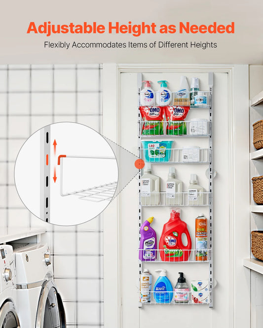 SucceBuy Over Door Pantry Organizer 6 Tier Heavy Duty Steel