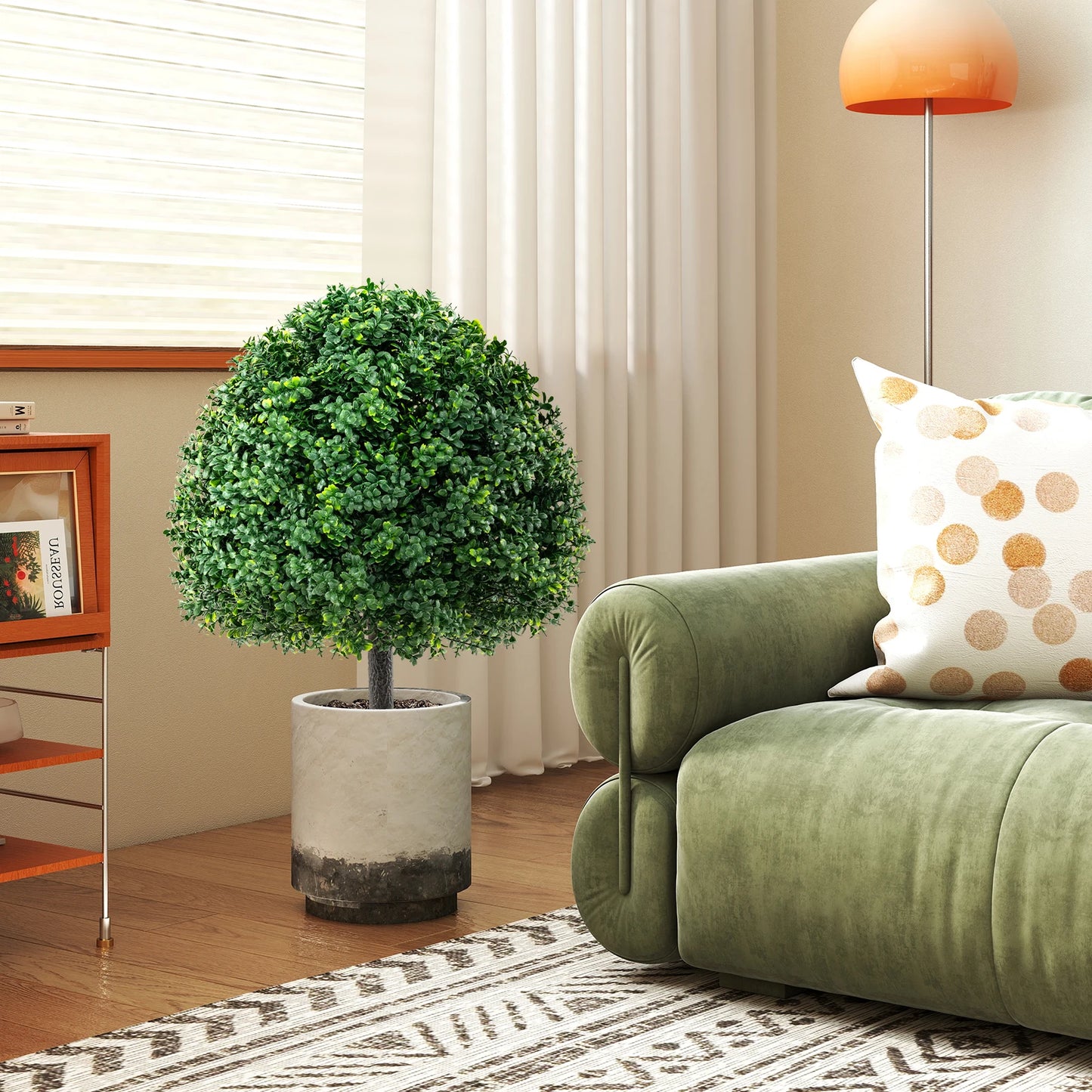 LIFEZEAL Boxwood Topiary Tree Set 2pcs With Ground Spikes