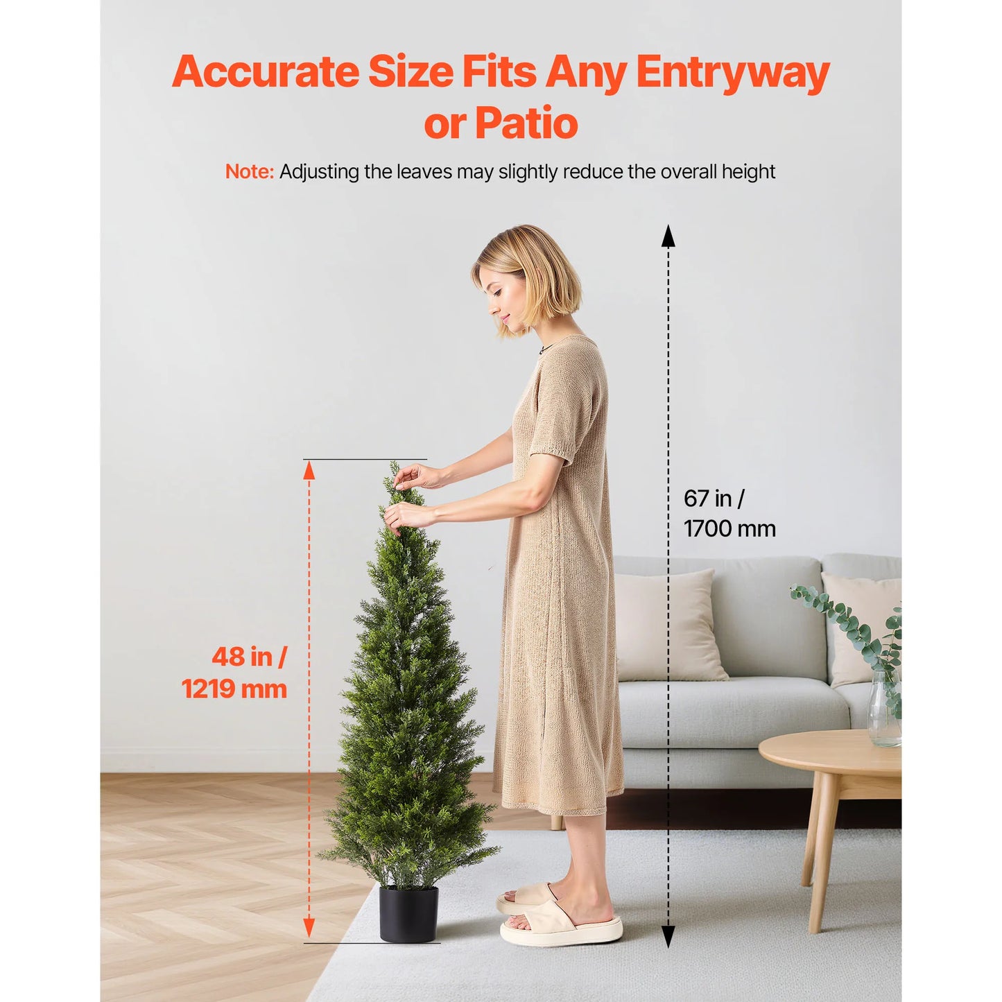 SucceBuy Artificial Topiary Cedar Trees 2 Piece Set