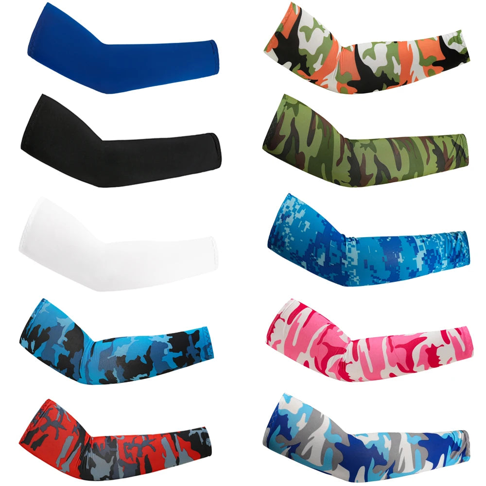 Two Pack Unisex Cooling Arm Sleeves UV Protection For Running Cycling Fishing