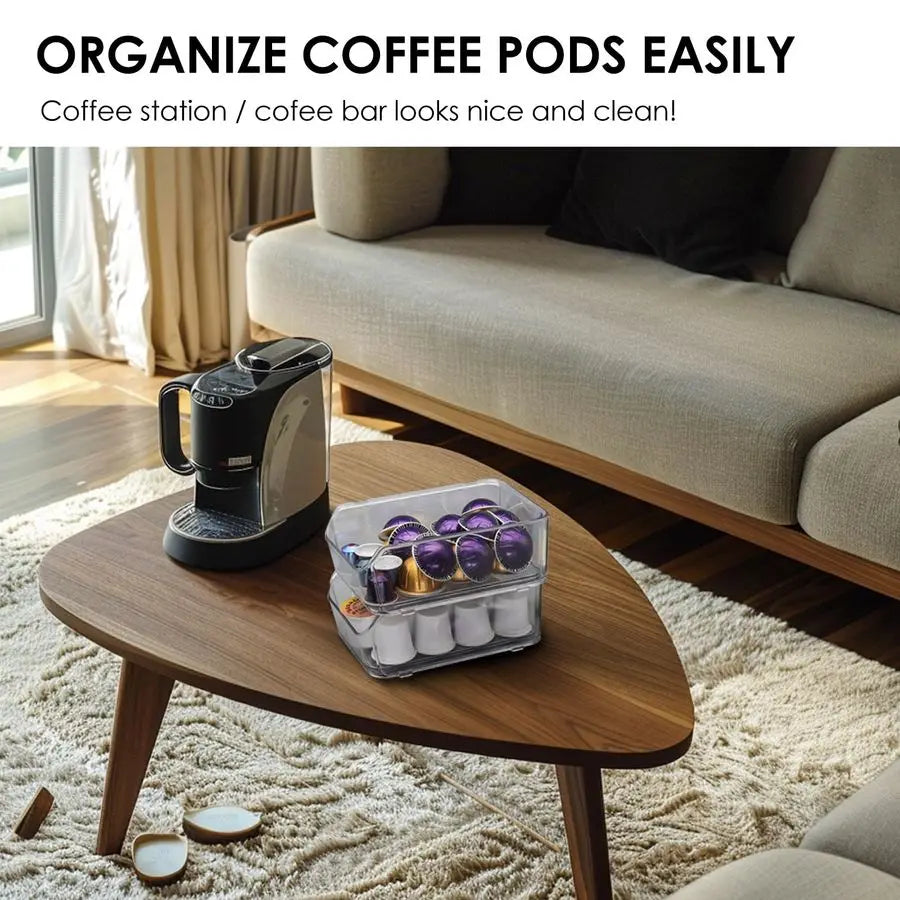 XMSJ Coffee Pod Holder for Counter Transparent Nespresso Drawer