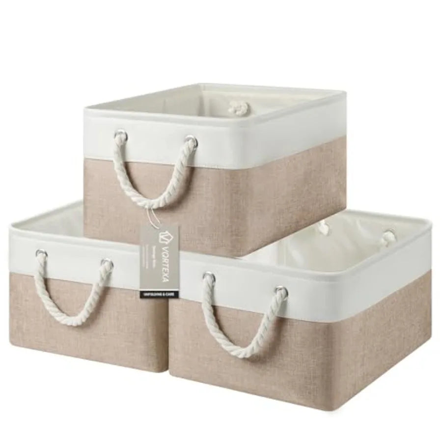 Fabric Cube Storage Bins Six Pack With Handles Foldable