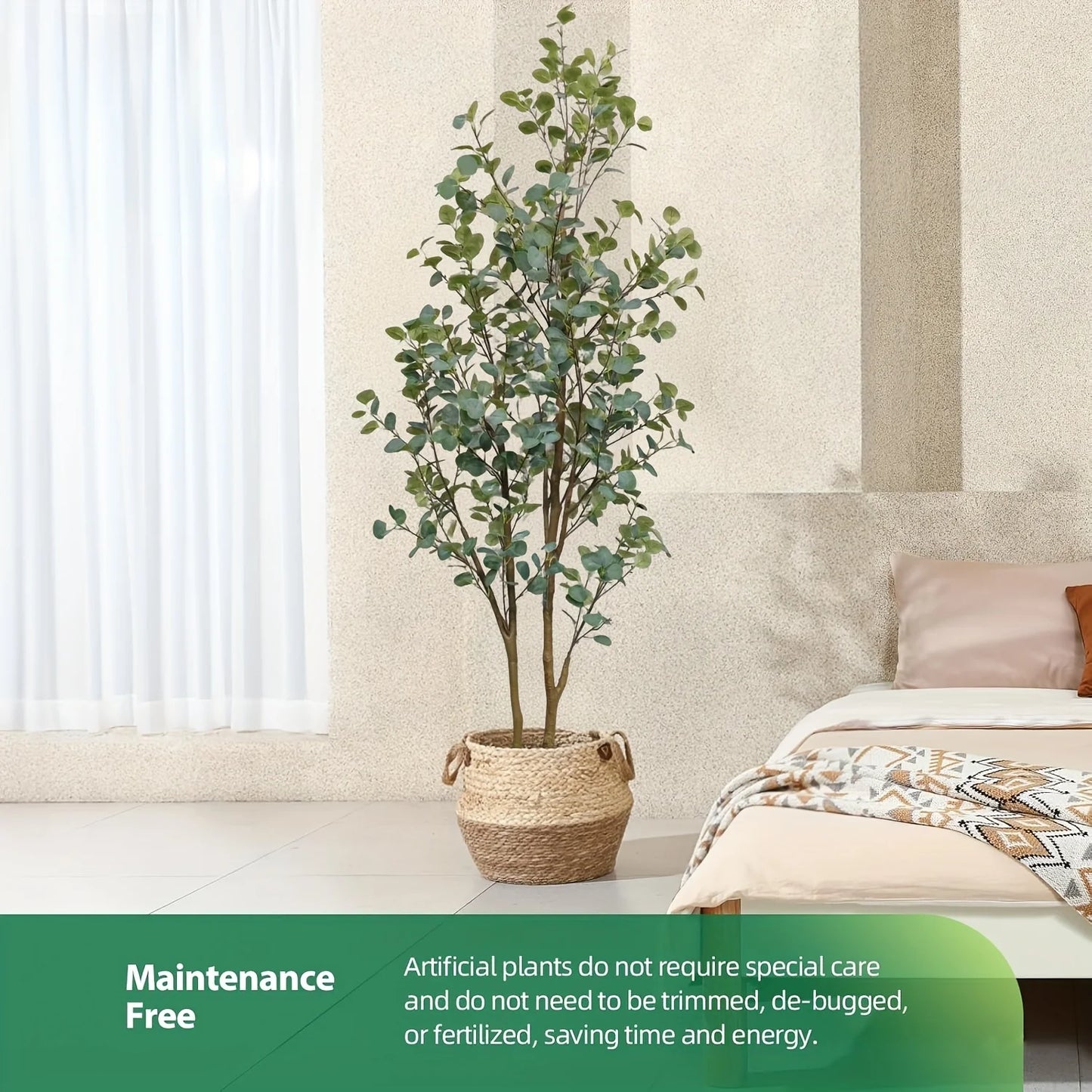 Artificial Eucalyptus Tree With Planter For Indoor Decor