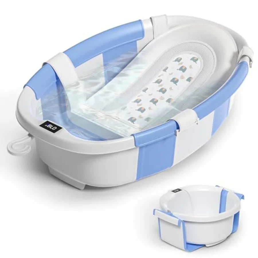 Himold Collapsible Baby Bathtub With Thermometer Cushion