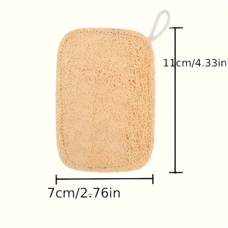 6pcs Natural Loofah Exfoliating Sponges Bamboo Fiber Cleaning Pads