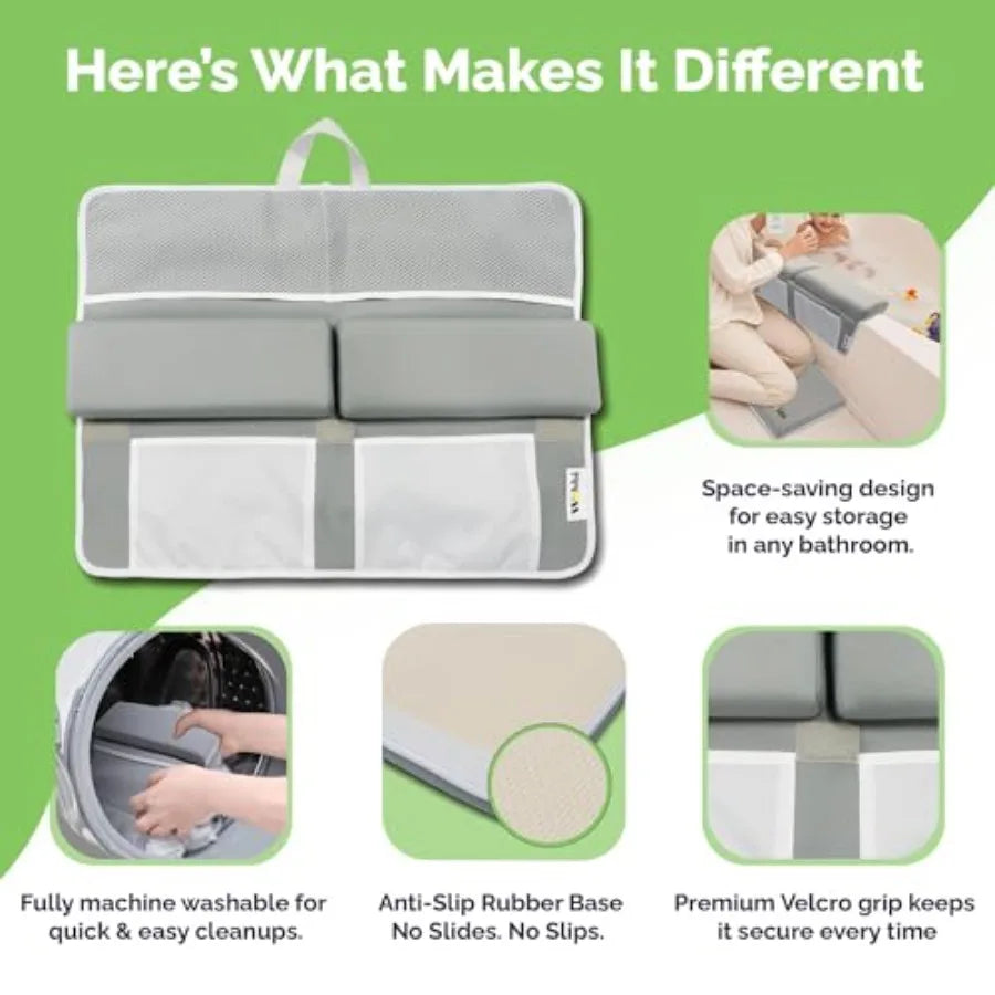 Baby Bath Kneeler And Elbow Rest Pad Set Memory Foam