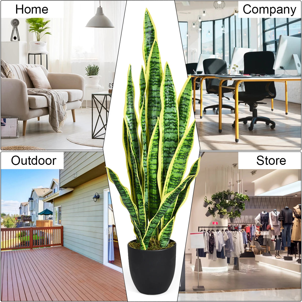 LIFEZEAL CN Snake Plant Artificial Sansevieria Indoor Decoration