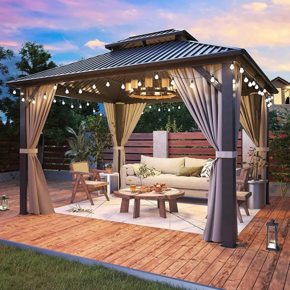 GELU Gazebo Hardtop Aluminum Frame Pergola