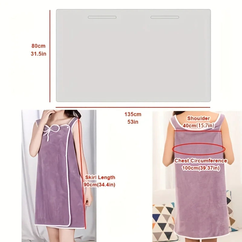 Microfiber Wearable Bath Towel For Travel And Gym Use Everyday