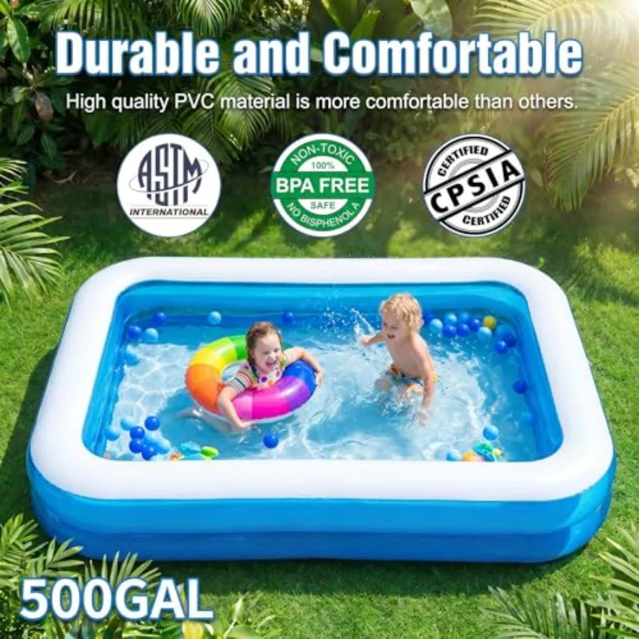 Inflatable Family Pool Above Ground Heavy Duty Leakproof Drain Valve