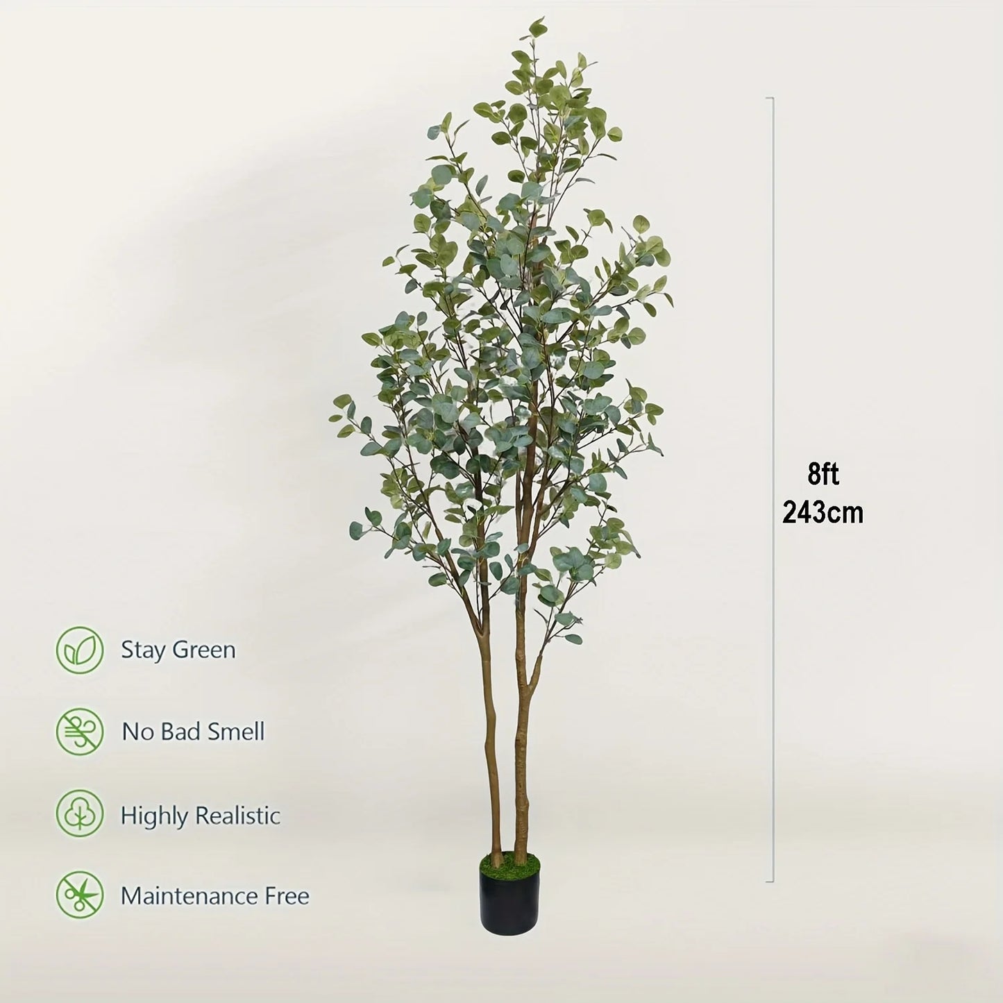 Artificial Eucalyptus Tree With Planter For Indoor Decor
