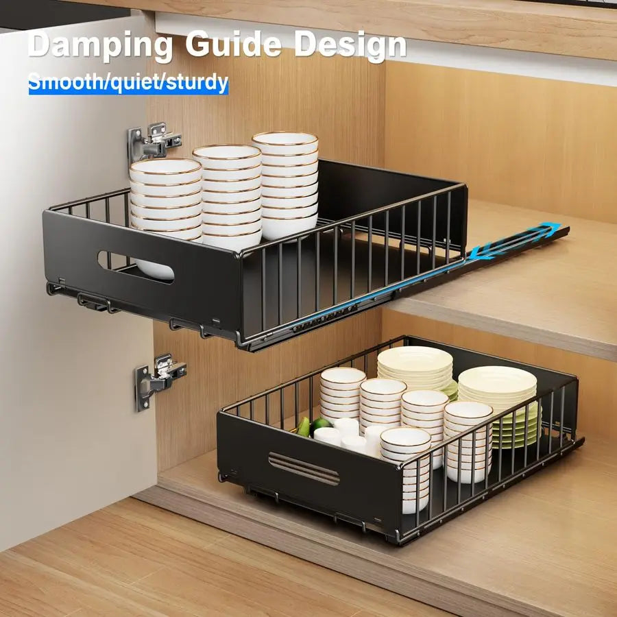 Heavy Duty Pull Out Cabinet Organizer With Slide Out Drawers