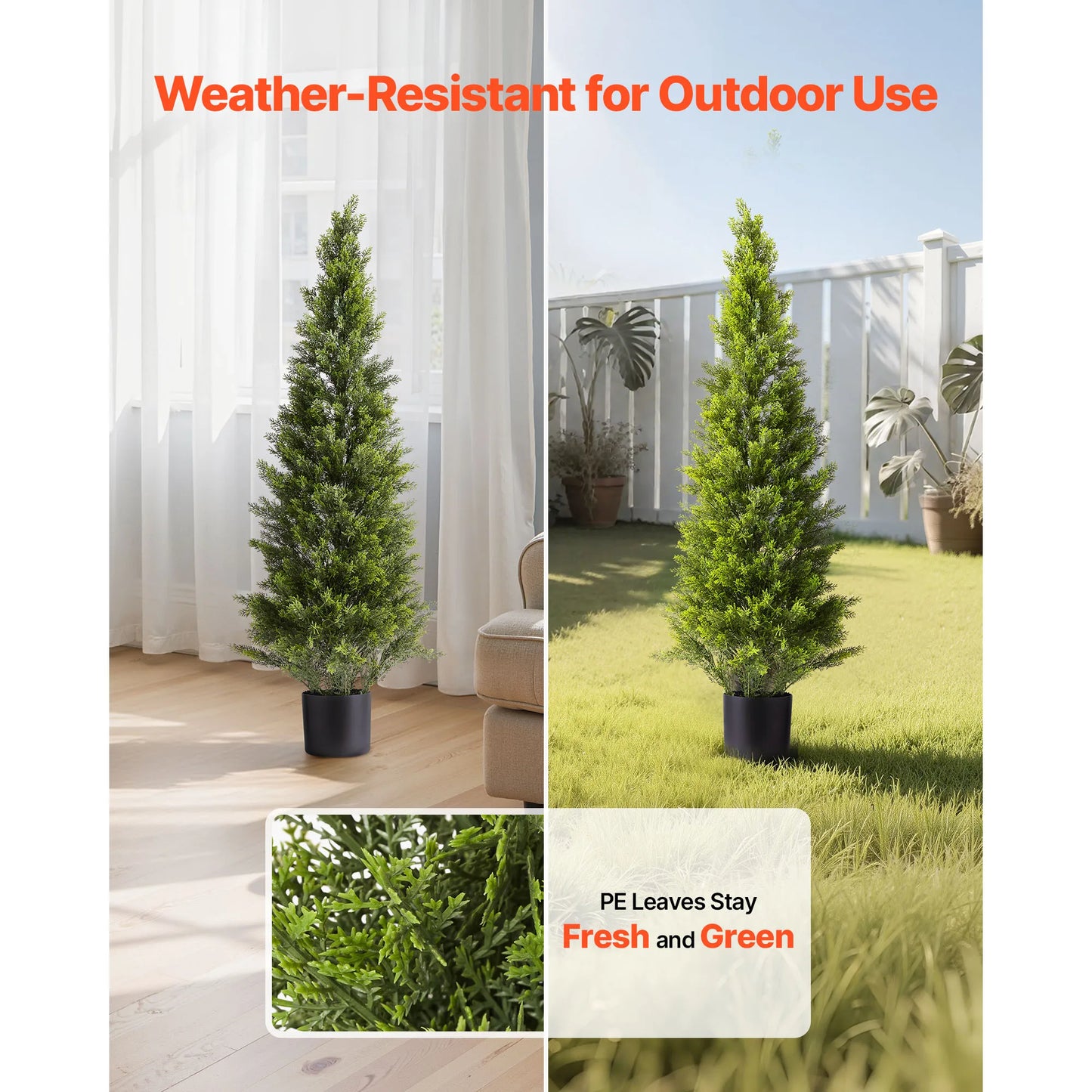 SucceBuy Artificial Topiary Cedar Trees 2 Piece Set