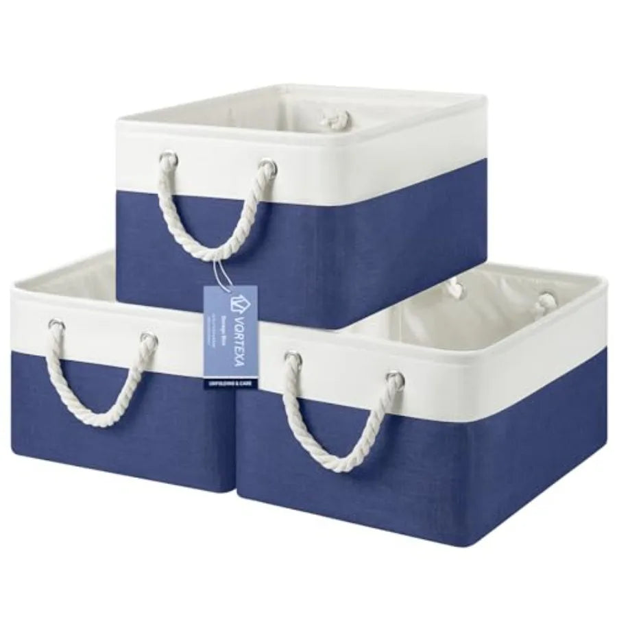 Fabric Cube Storage Bins Six Pack With Handles Foldable
