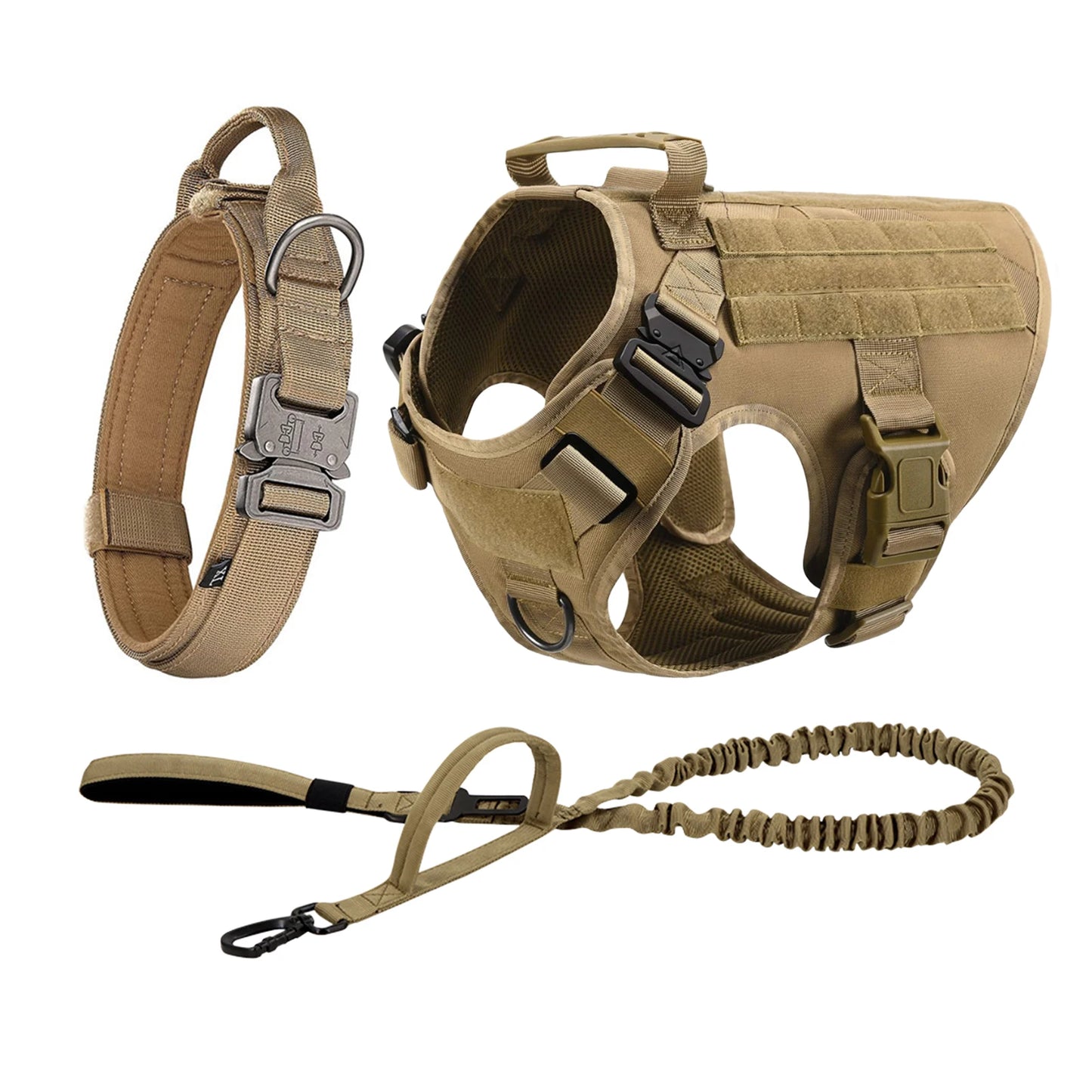 PETRAVEL CN Tactical Dog Harness Set With MOLLE Pouches