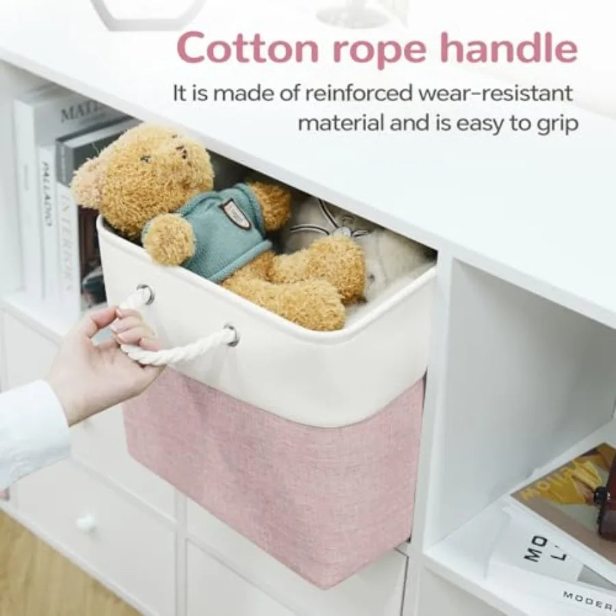 Fabric Cube Storage Bins Six Pack With Handles Foldable