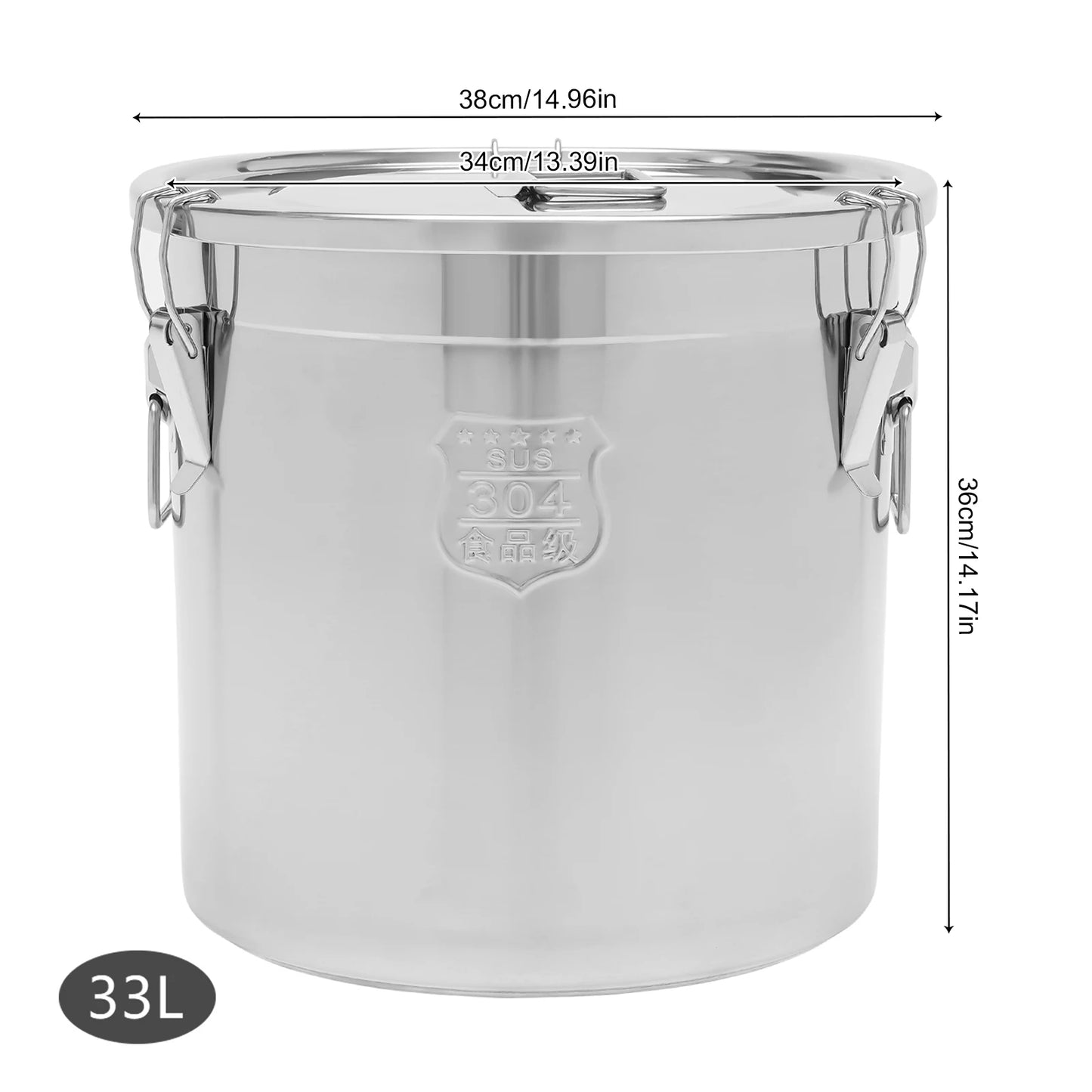 Bymaocar 304 Stainless Steel Airtight Cereal Container With Lid