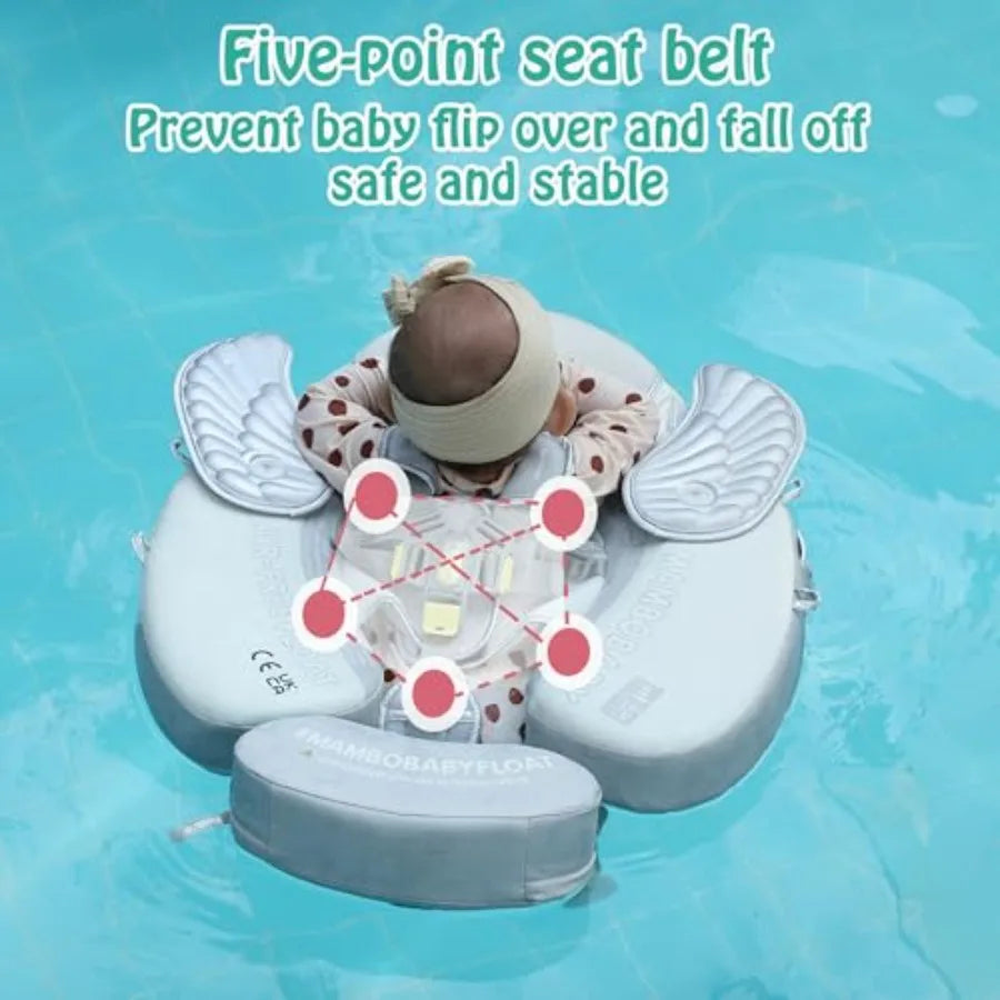 Mambobaby Canopy Tail Baby Pool Float Non Inflatable Swim Float Waterproof