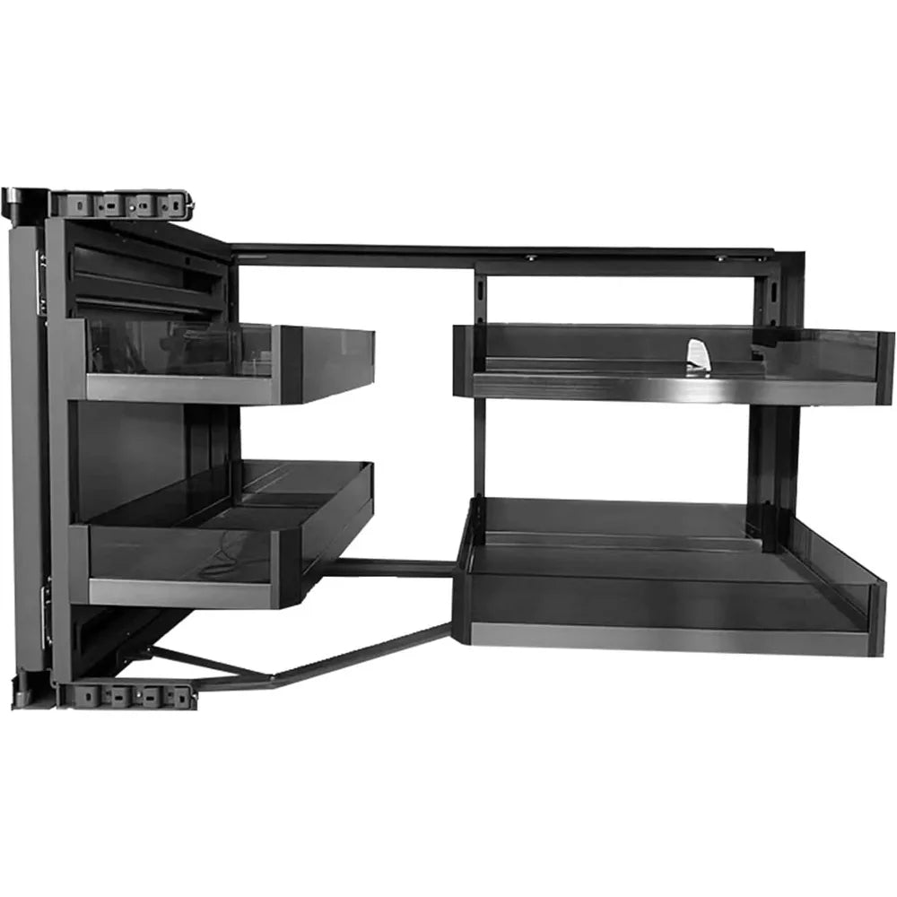 Bymaocar Blind Corner Cabinet Pull Out Organizer TwoTier Swing Trays Soft Close