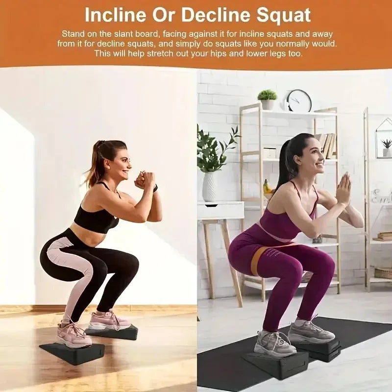 Yoga Wedge Slant Boards With Adjustable Bricks And Squat Blocks