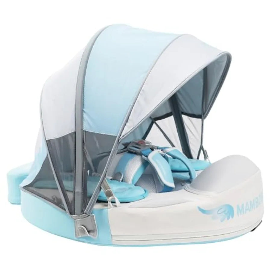 Mambobaby Baby Swim Float With Tail And UPF Sun Canopy