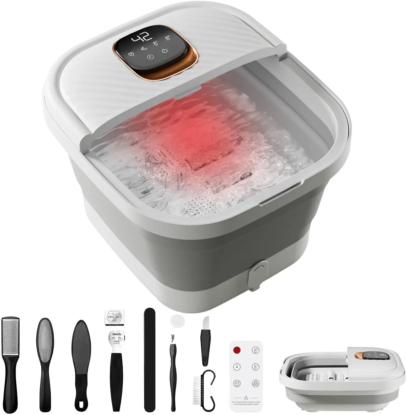 Foldable Foot Spa With Heat And Massage Rollers Home