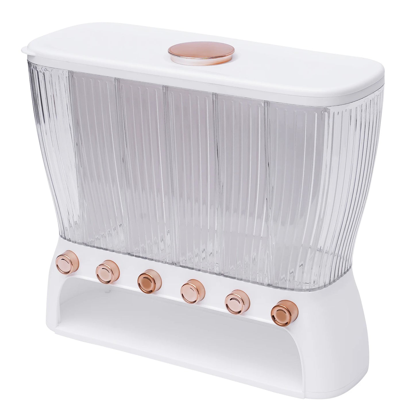 Six Grid Wall Mounted Dry Food Dispenser for Beans Cereals with Measuring Cup
