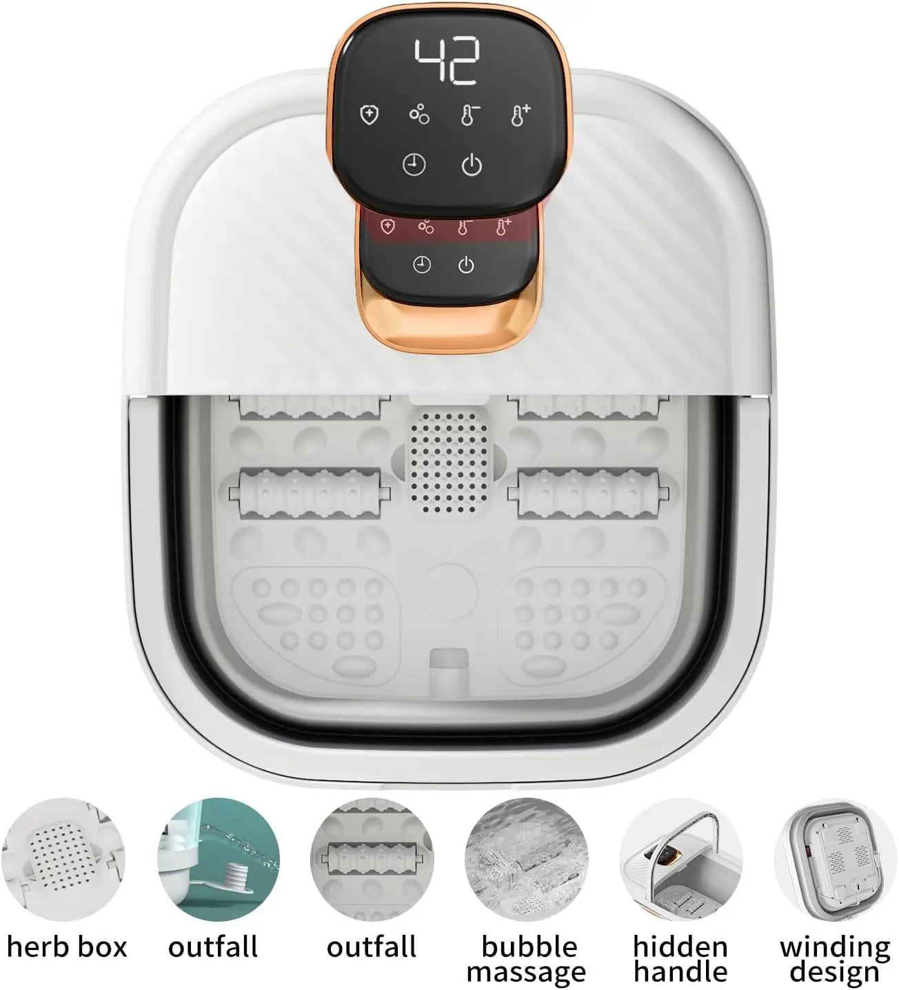 Foldable Foot Spa With Heat And Massage Rollers Home