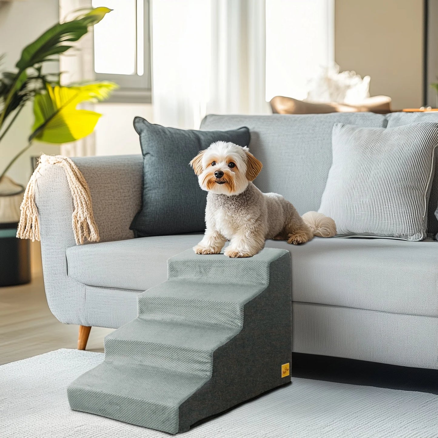 Non Slip Dog Stairs Ramp With Washable Cover For Small Dogs