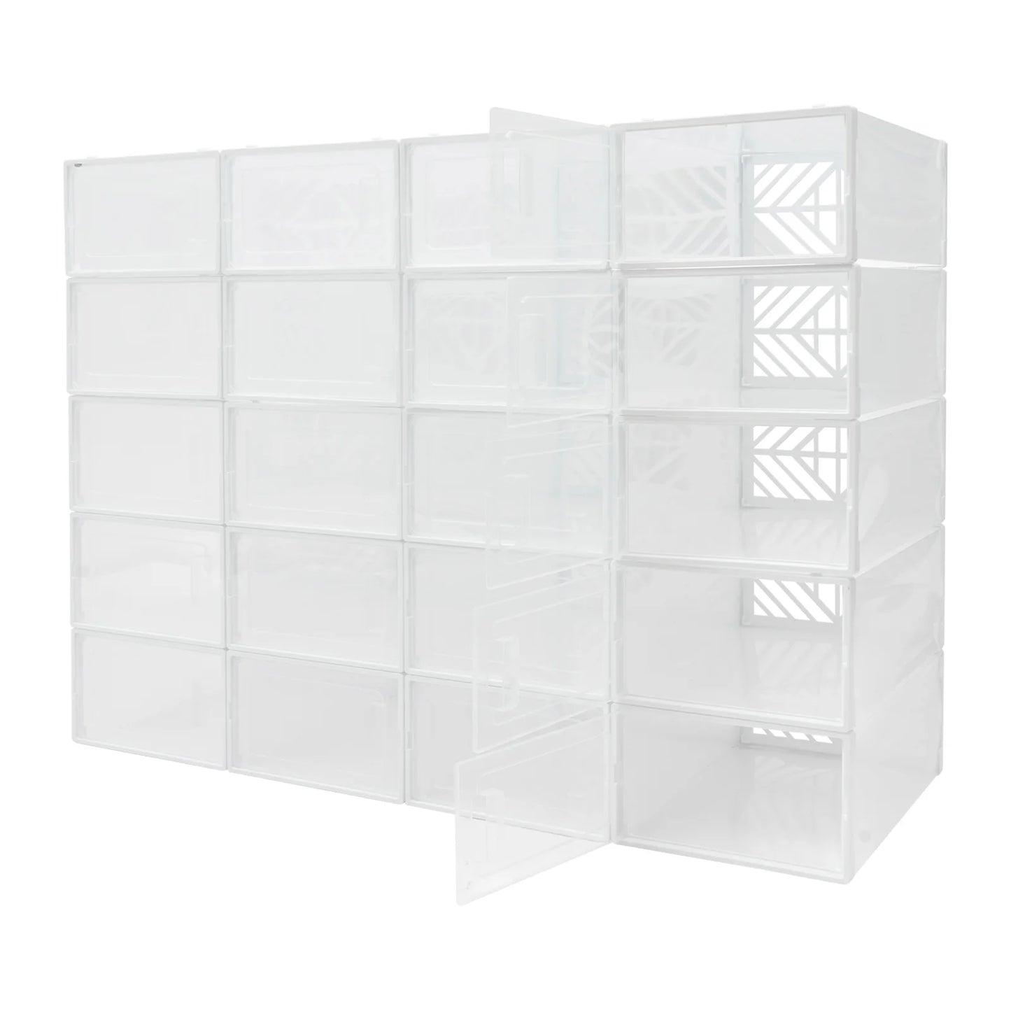 Transparent PP Shoe Storage Box 20 Pcs Moisture Proof Organizer