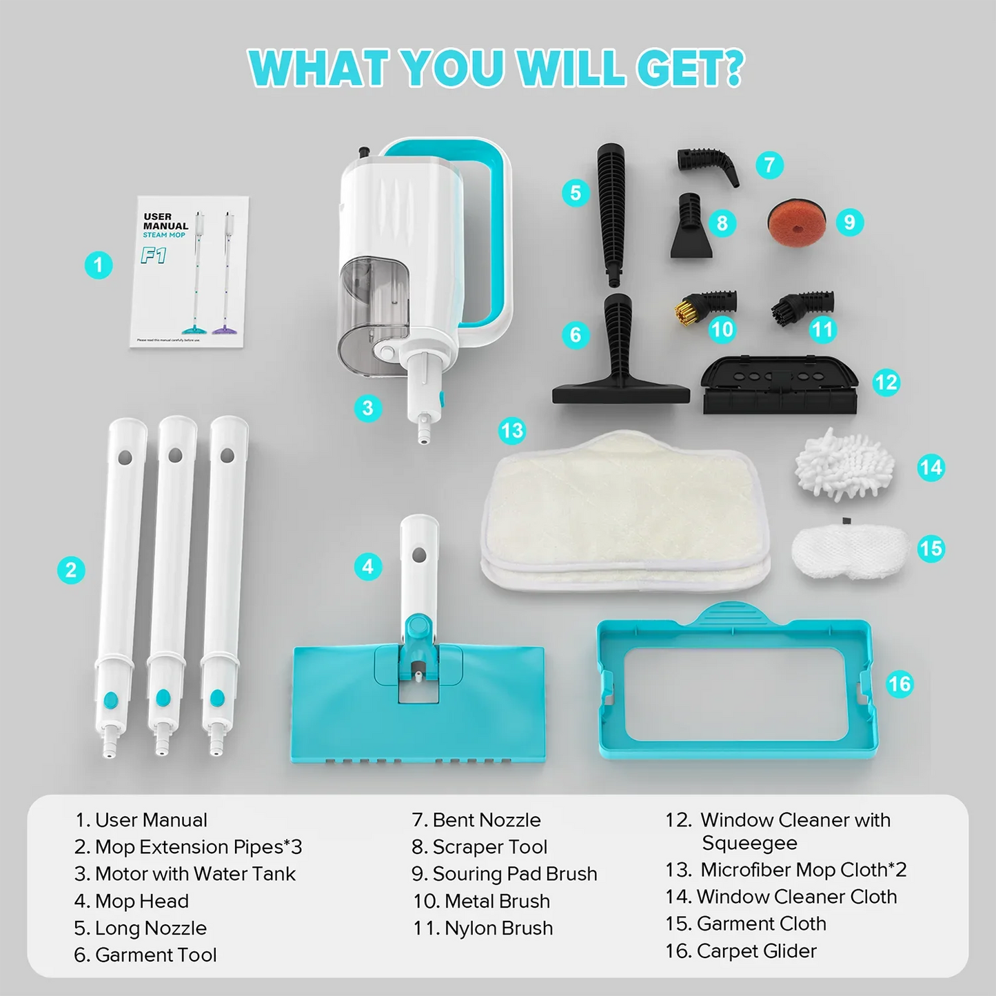 INSE 1200W Steam Mop Powerful Scrubbing Cleaner For Hard Floors