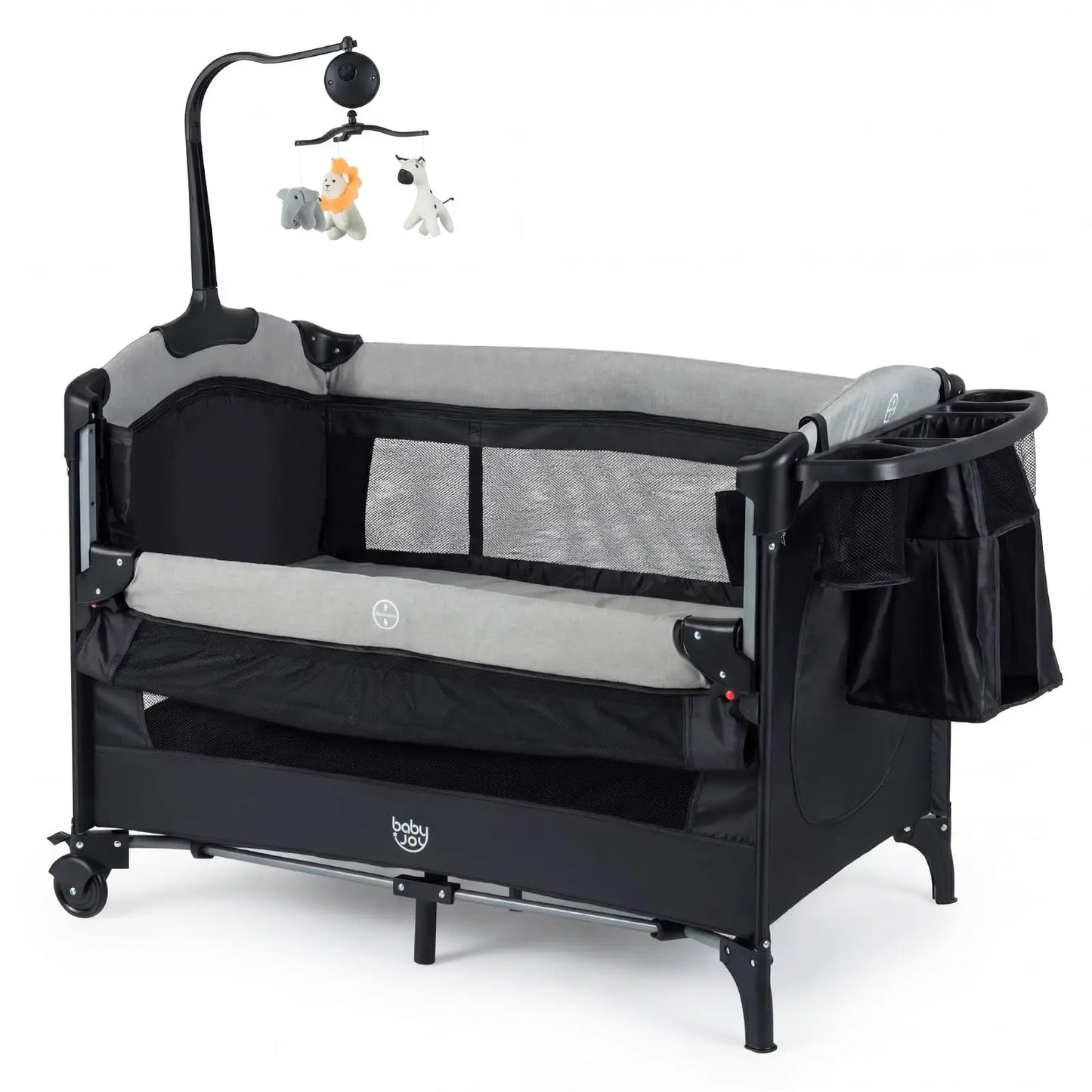 Portable Baby Playard With U Shaped Diaper Changer Multifunction Bassinet