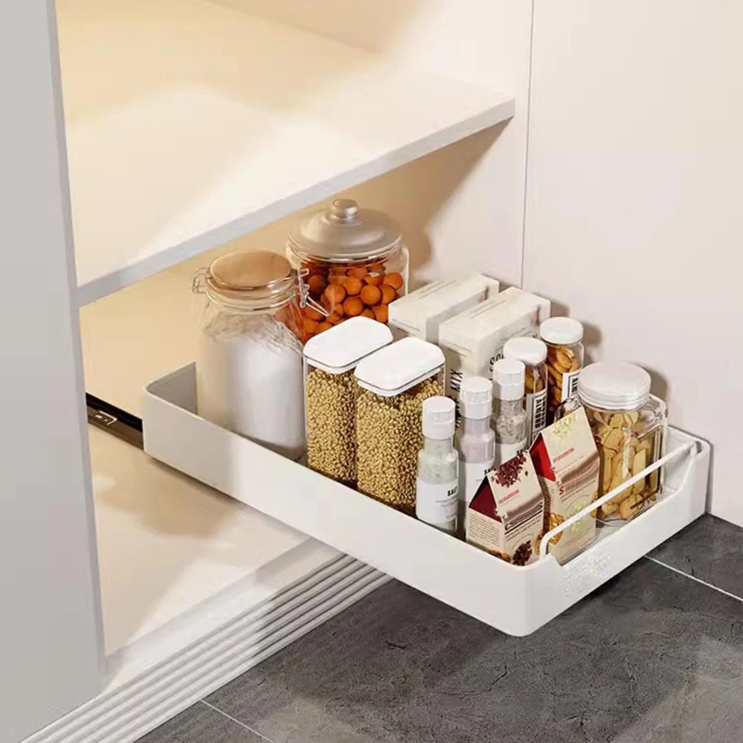 TWISTER.CK Pull Out Cabinet Organizer With Adhesive Film Sliding Drawer