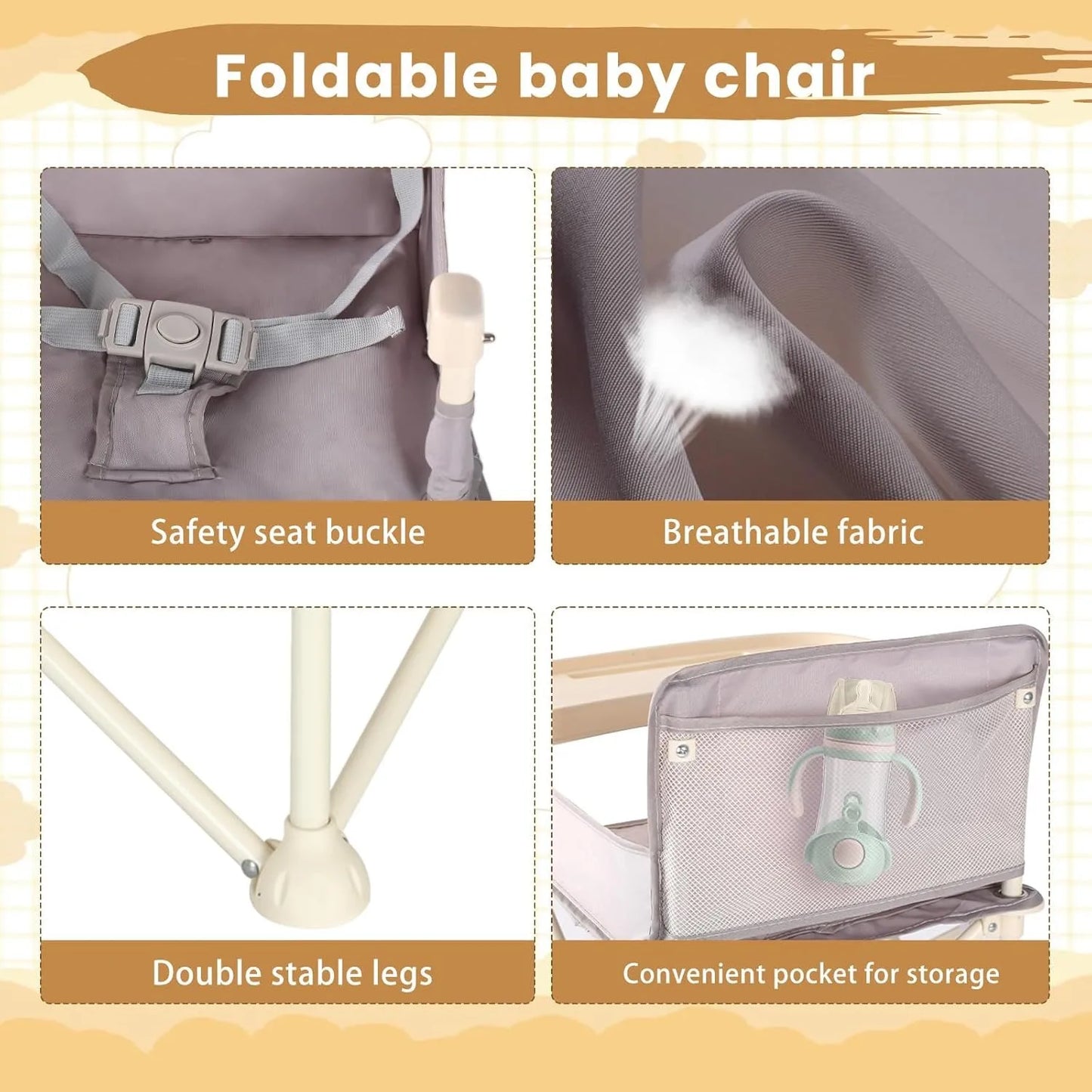 Ubravoo Durable Baby High Chair With Adjustable Footrest
