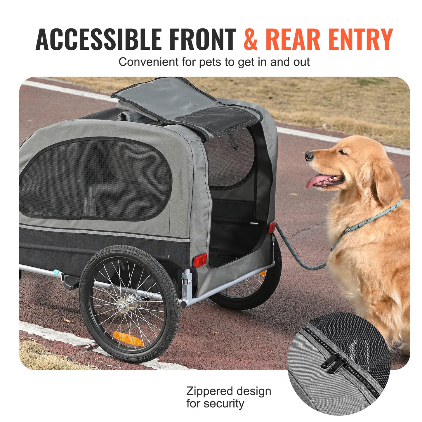 Dog Bike Trailer Carrier For Pets Bicycle Cart With Wheels