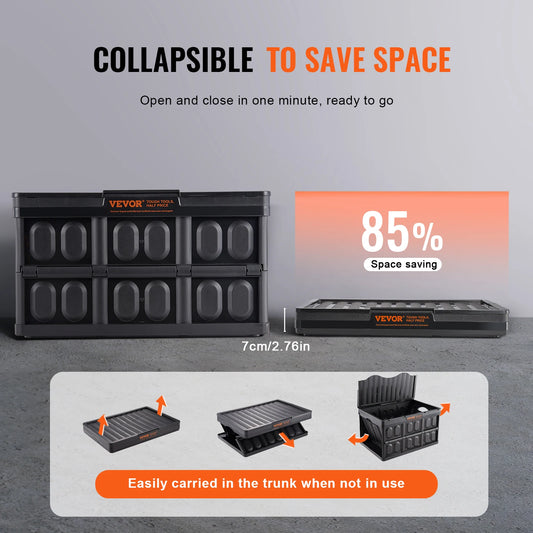 Collapsible Storage Bins Set of 3 Folding Stackable Crates Lids