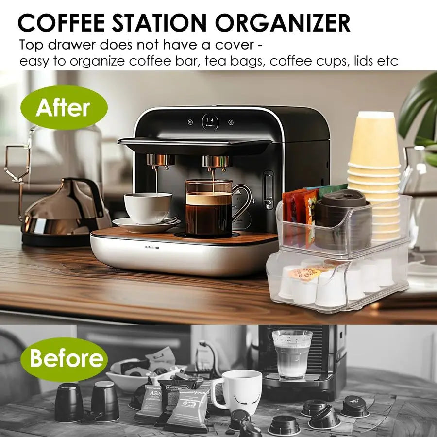 XMSJ Coffee Pod Holder for Counter Transparent Nespresso Drawer