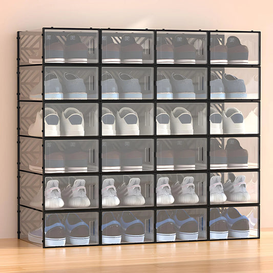 Transparent PP Shoe Storage Box 20 Pcs Moisture Proof Organizer