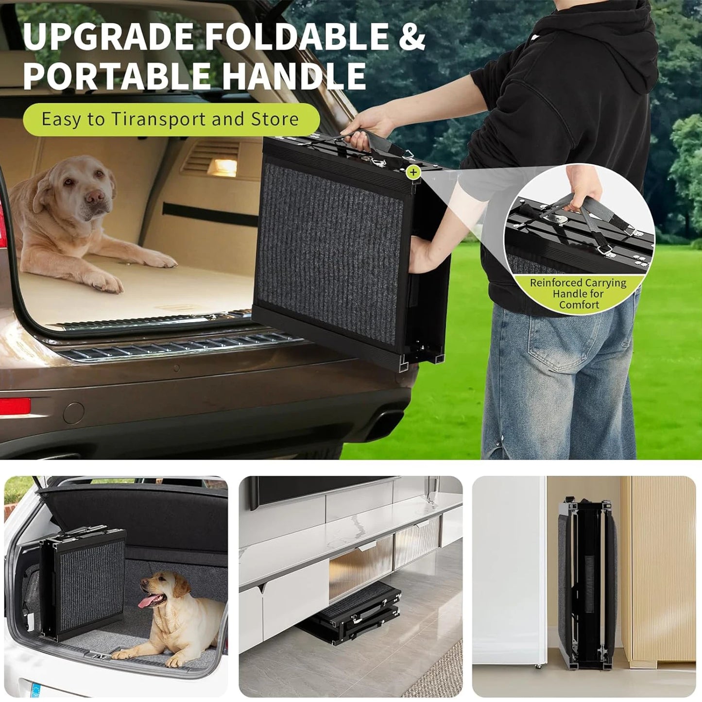 HiMISS Car Dog Ramp Folding Non Slip for Large Dogs