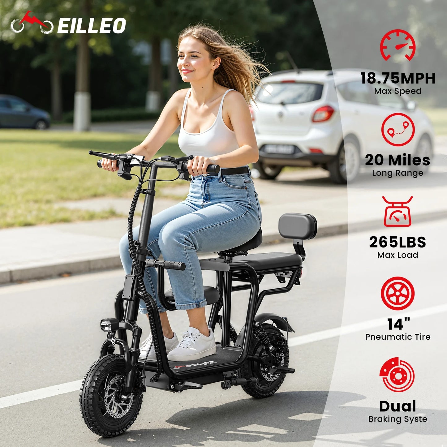 EILLEO SPACEWALK Foldable Electric Scooter With Seat For Adults 750W
