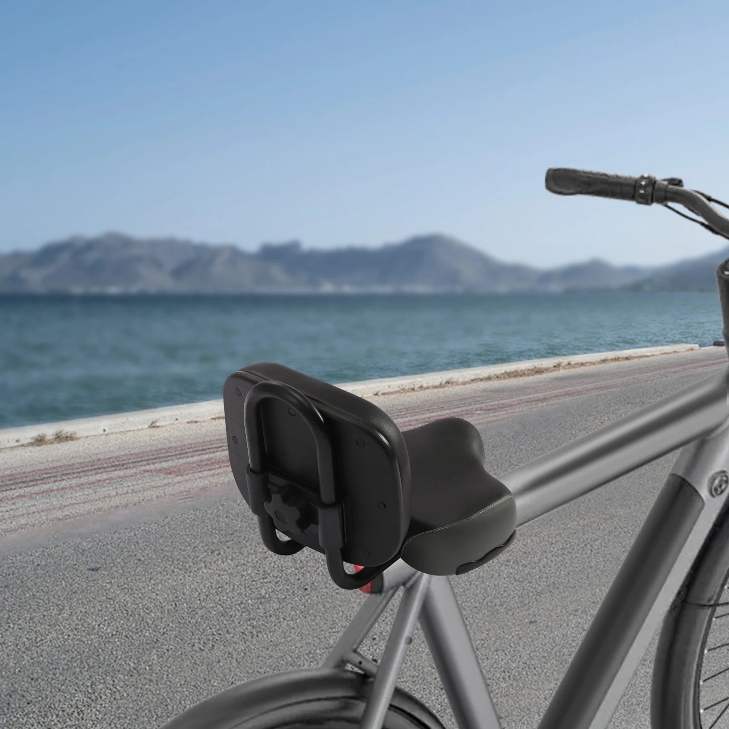 Extra Wide Bike Seat With Backrest Ergonomic Design Adjustable Height