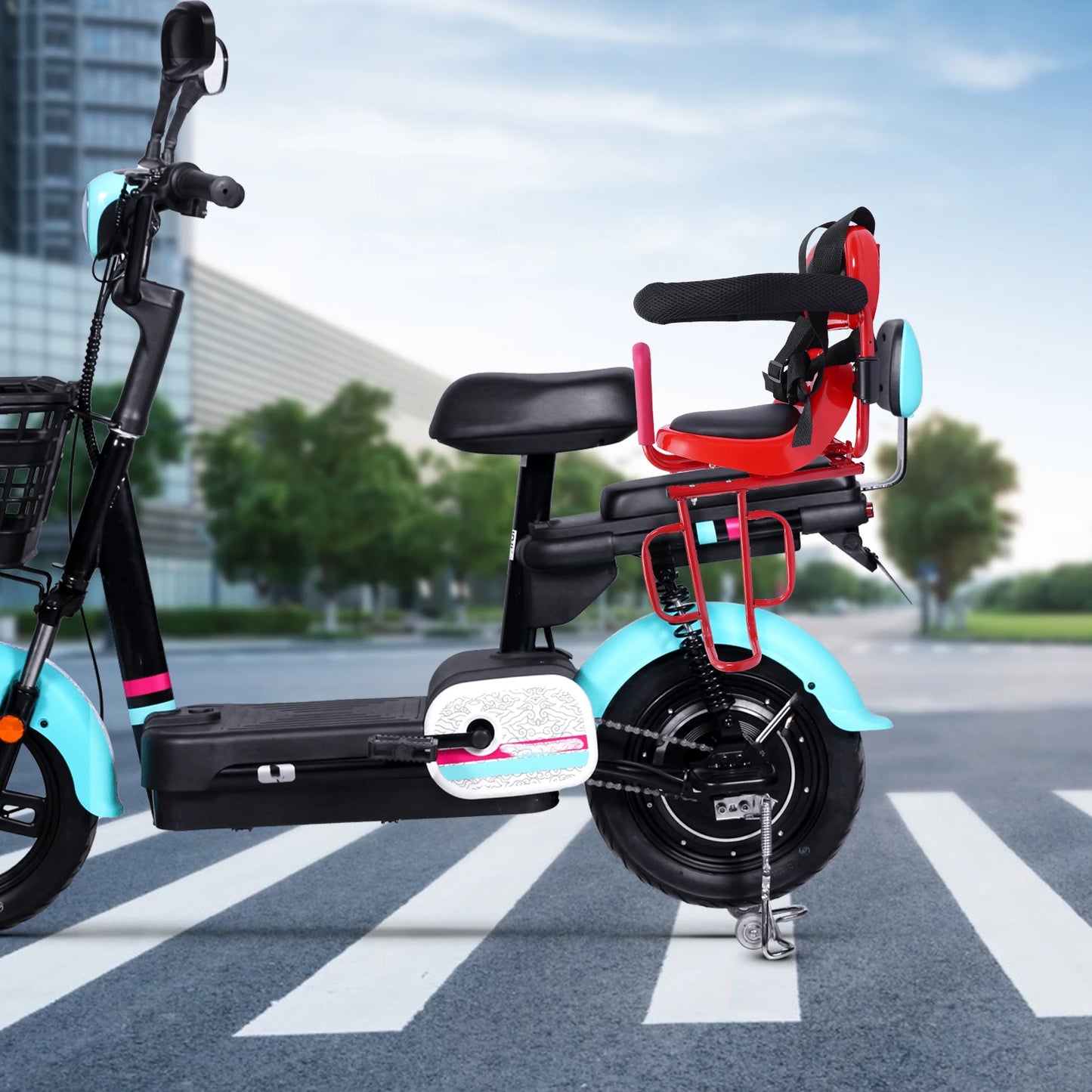 Rear Child Bike Seat Attachment With Cushion for Kids