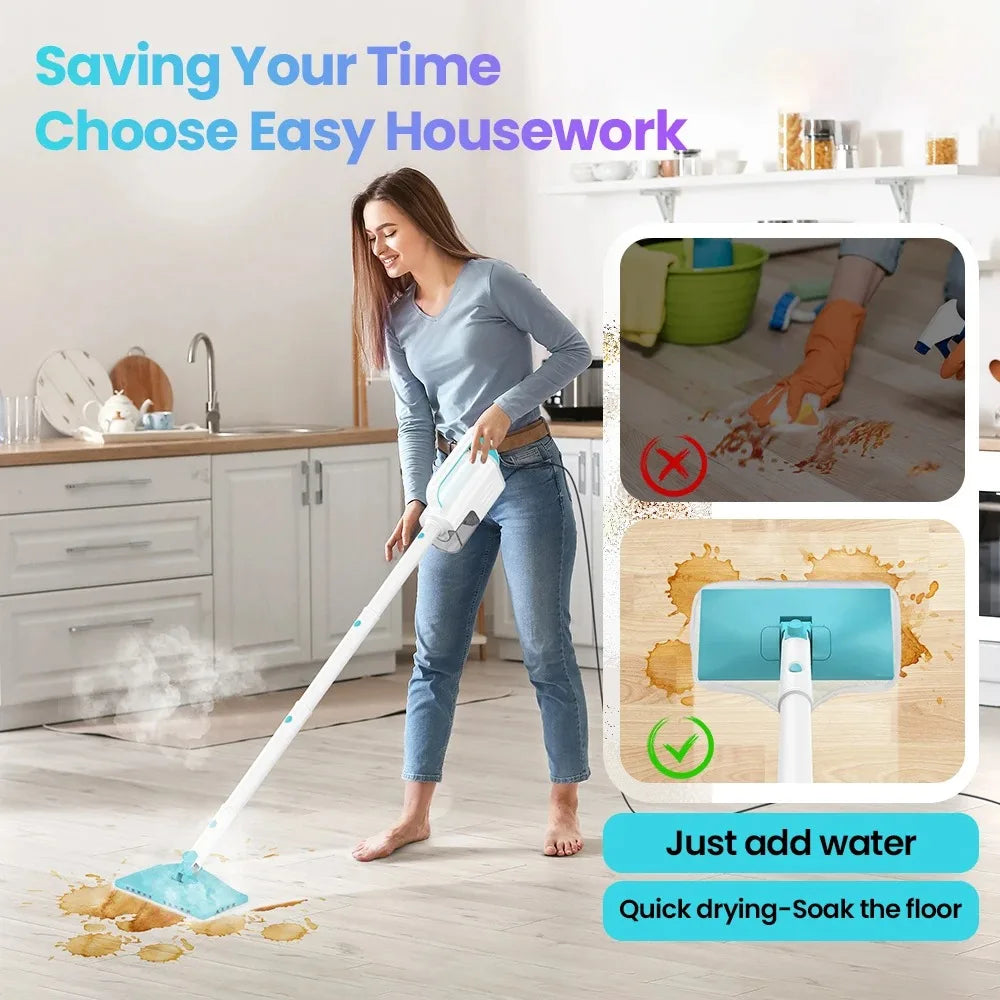 INSE 1200W Steam Mop Powerful Scrubbing Cleaner For Hard Floors